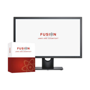 Fusion Retail Package next to monitor.