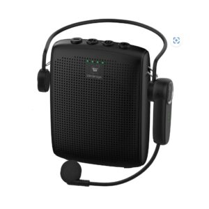 Voice Amplifier shown with Bluetooth Headset